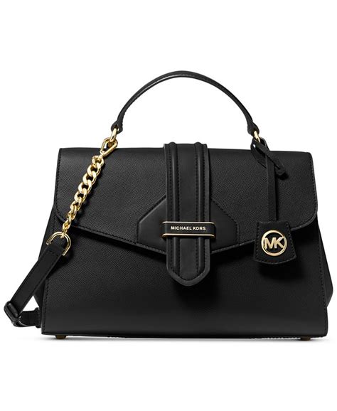 michael michael kors bleecker leather top handle satchel|Bleecker Medium Logo and Leather Satchel .